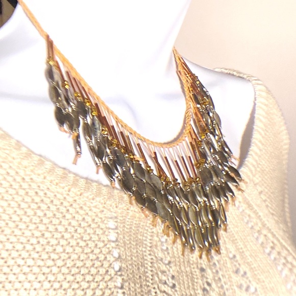 3/$20 🎉 Anthropologie Necklace w/ Dangling Metal Beads - Picture 2 of 3